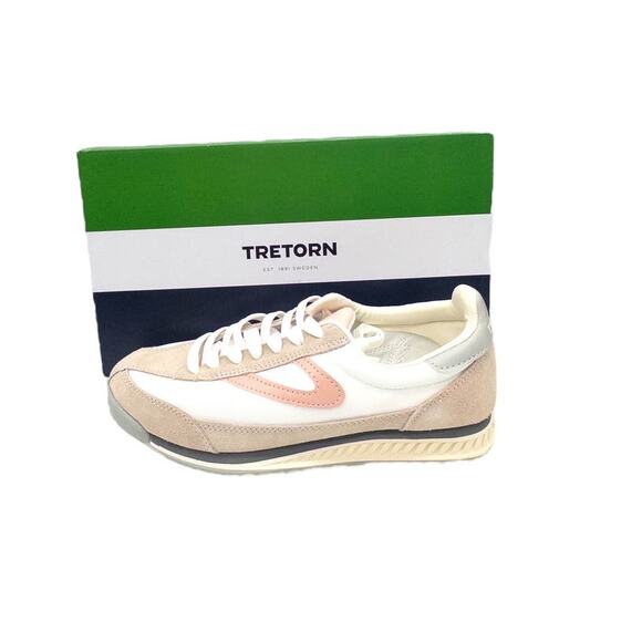 TRETORN Women's Rawlins  Lace-Up Sneakers Blush Pink White Size 6 6.5 or 9 - Picture 1 of 7